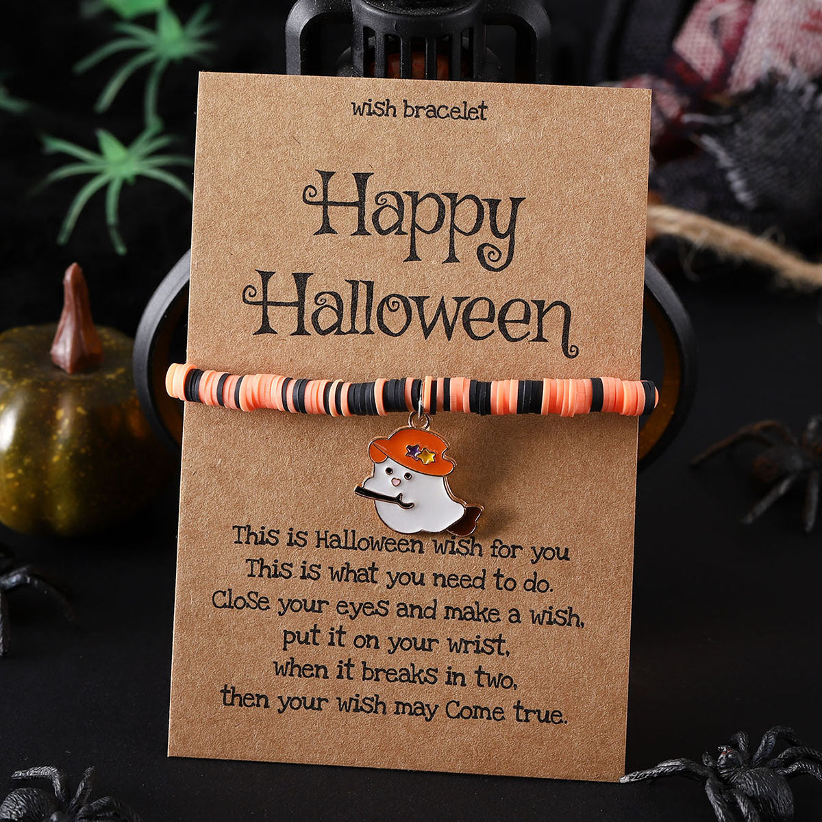 Wholesale  Ghost Pumpkin Skull Pendant Elastic Adjustable Bracelet